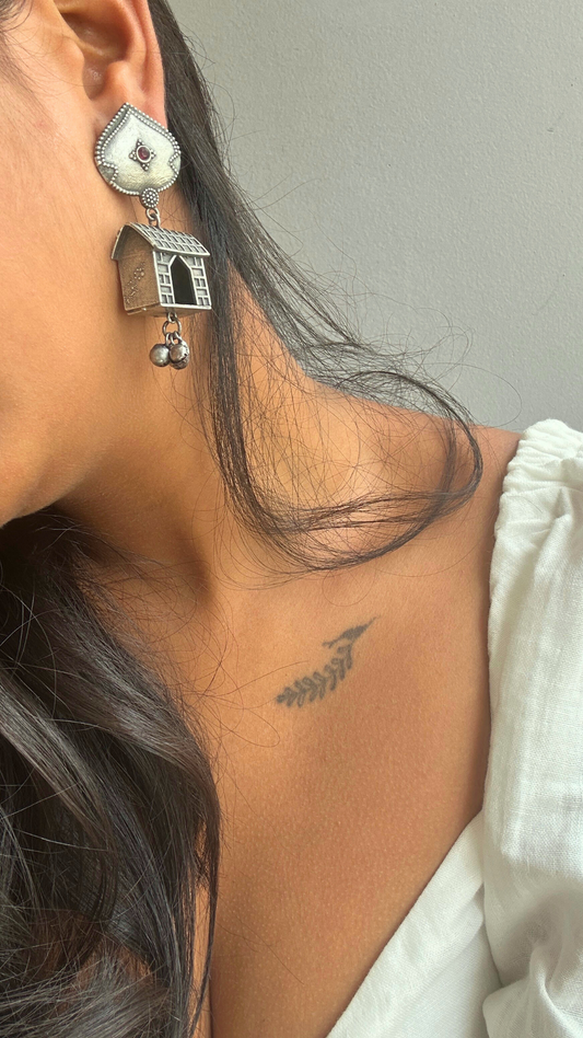 Ghar oxidised hand-painted earrings