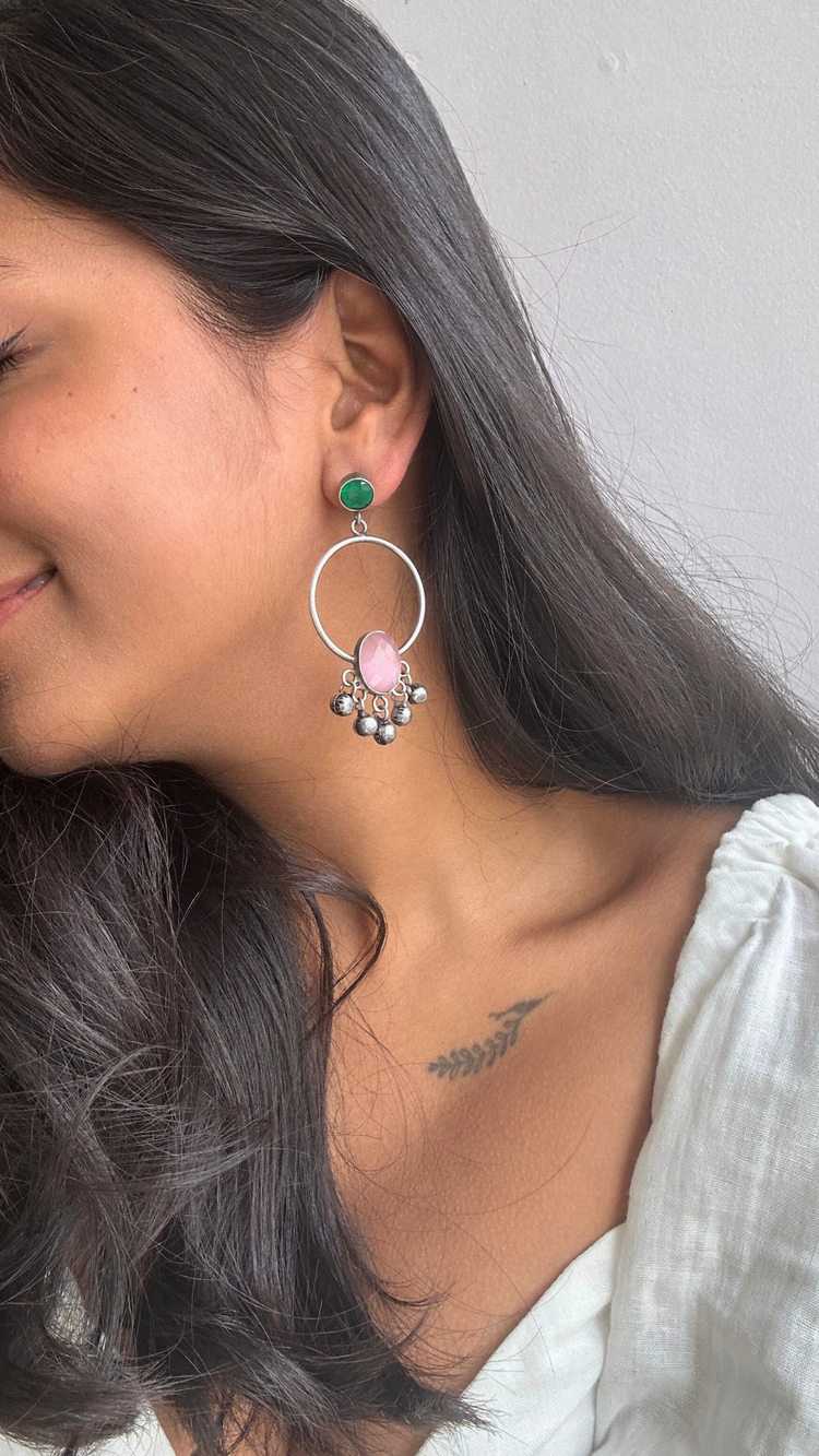 Bitra oxidised hand-painted earrings