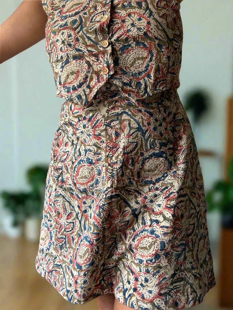 Kalamkari High-Waist Skort & Top